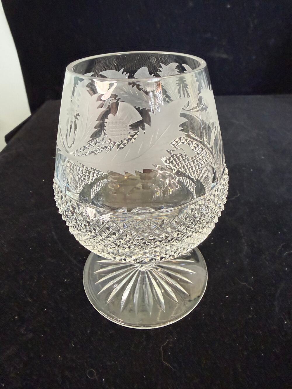 Edinburgh Crystal Thistle Brandy Glass Scotland